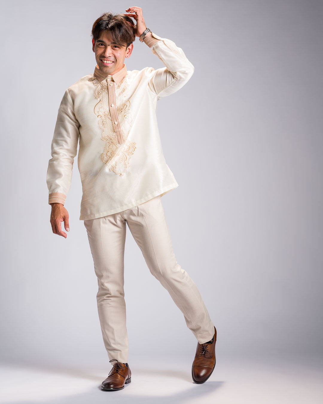 'Matias' Classic Barong Tagalog – Cream, Organza