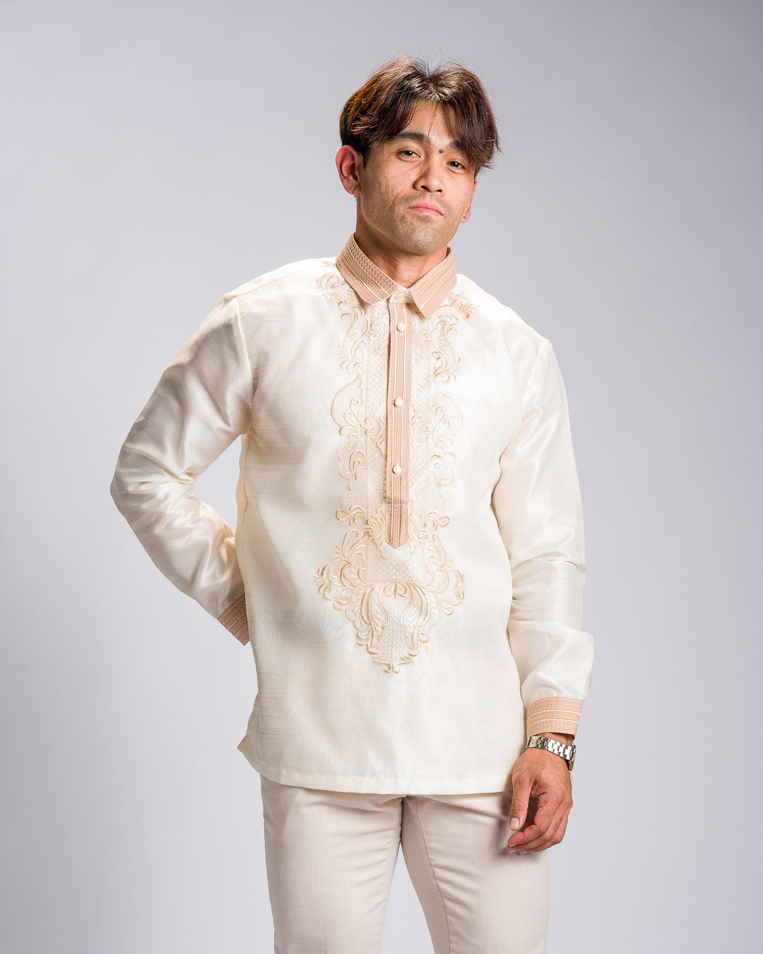 'Matias' Classic Barong Tagalog – Cream, Organza