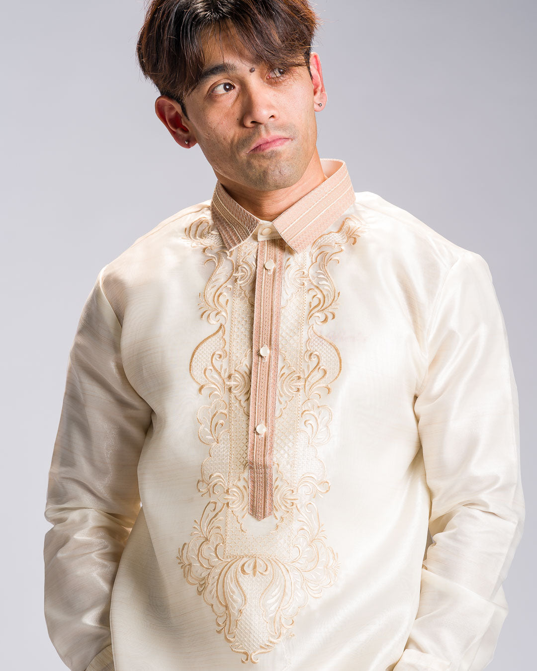 'Matias' Classic Barong Tagalog – Cream, Organza