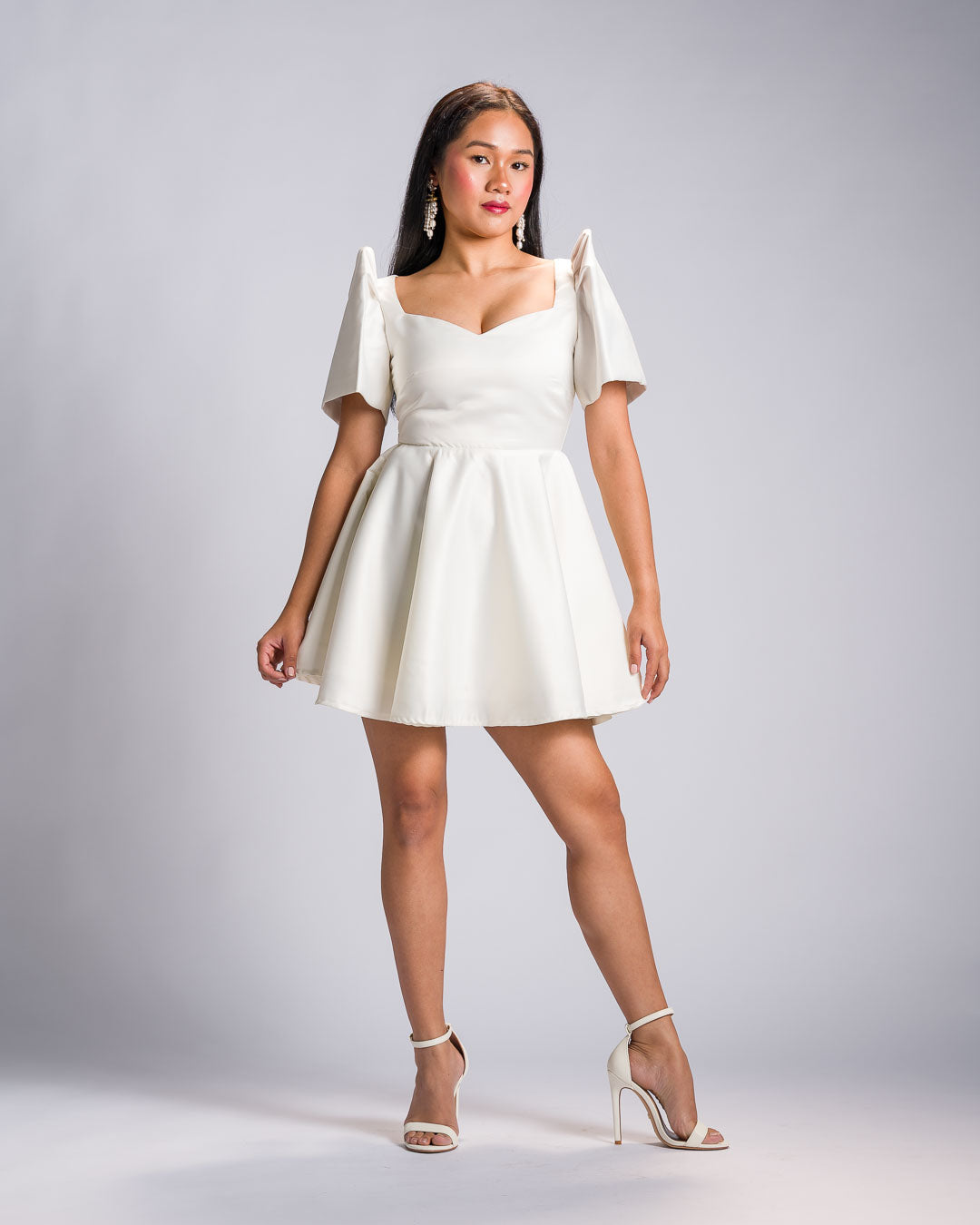 Filipiniana Dress 'Love' in Ivory White, close-up – Mestiza Filipina