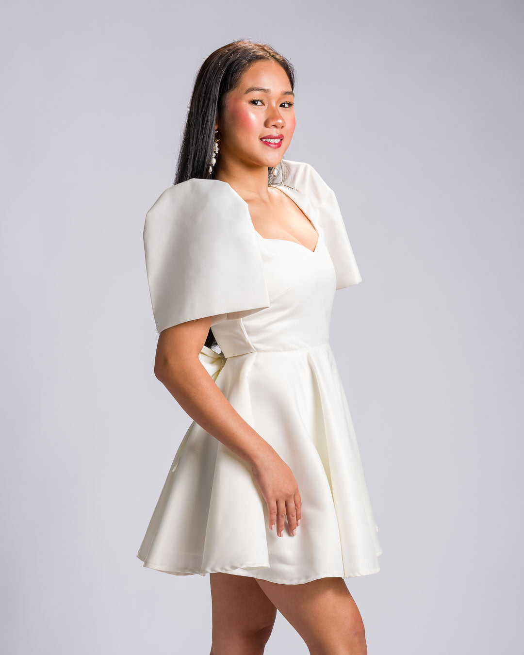 Filipiniana Dress 'Love' in Ivory White, detail view – Mestiza Filipina