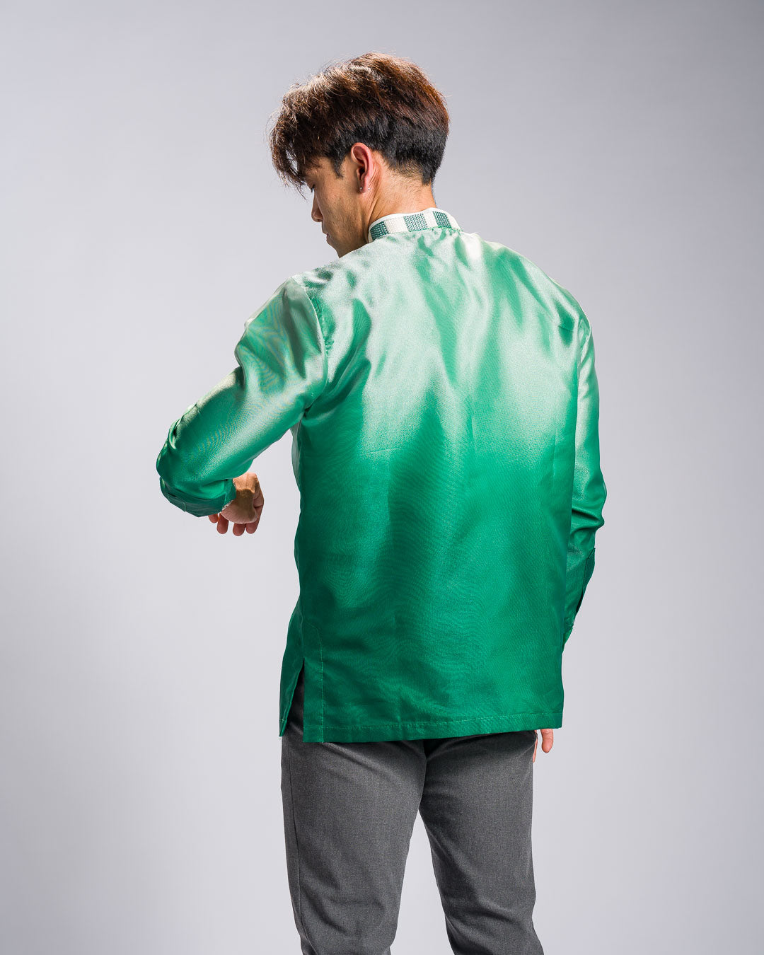 'Jericho' Two-Toned Barong Tagalog – Emerald Green, Organza