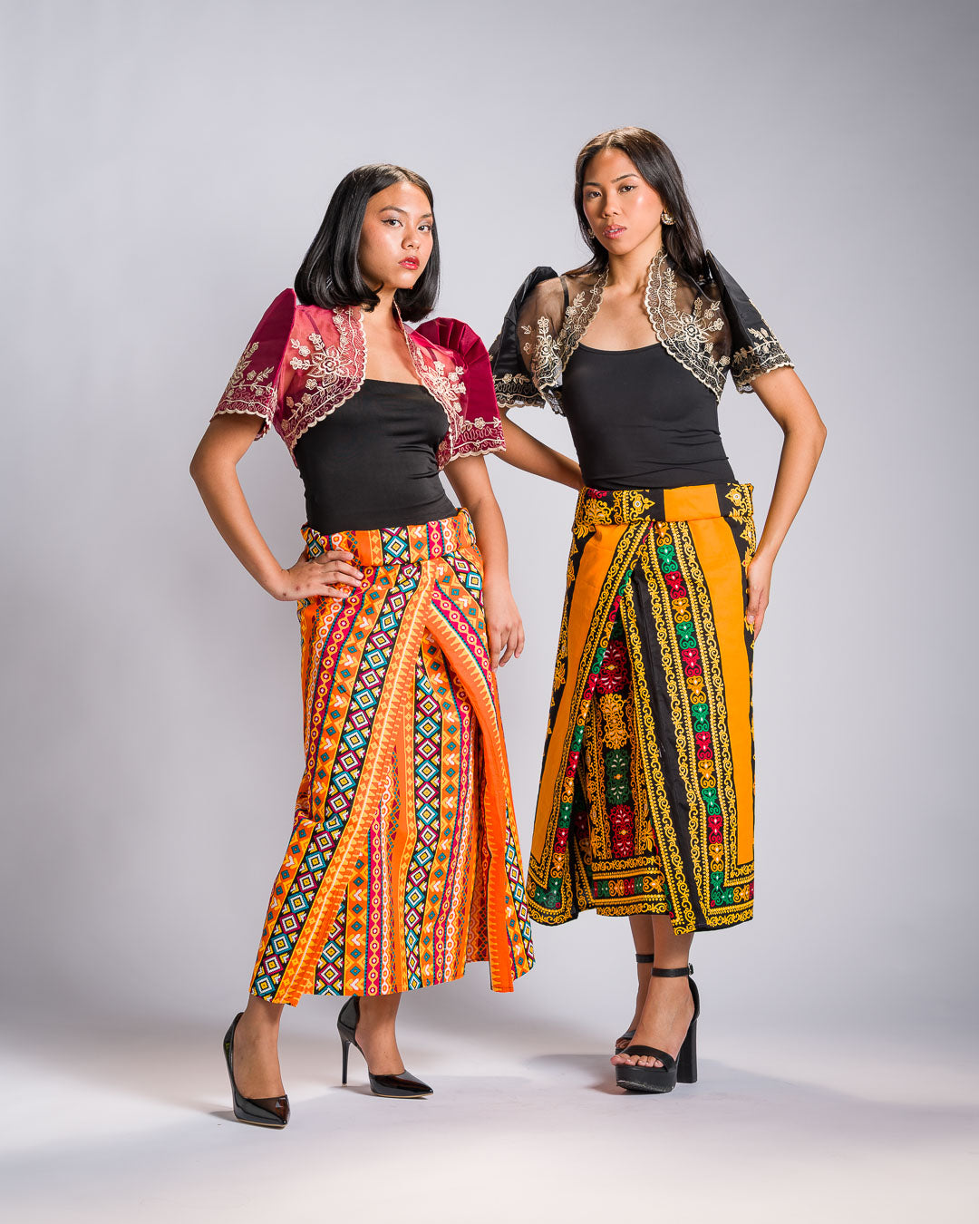 'Ilaya' Malong Mindanao Geometric Print (Tangerine)