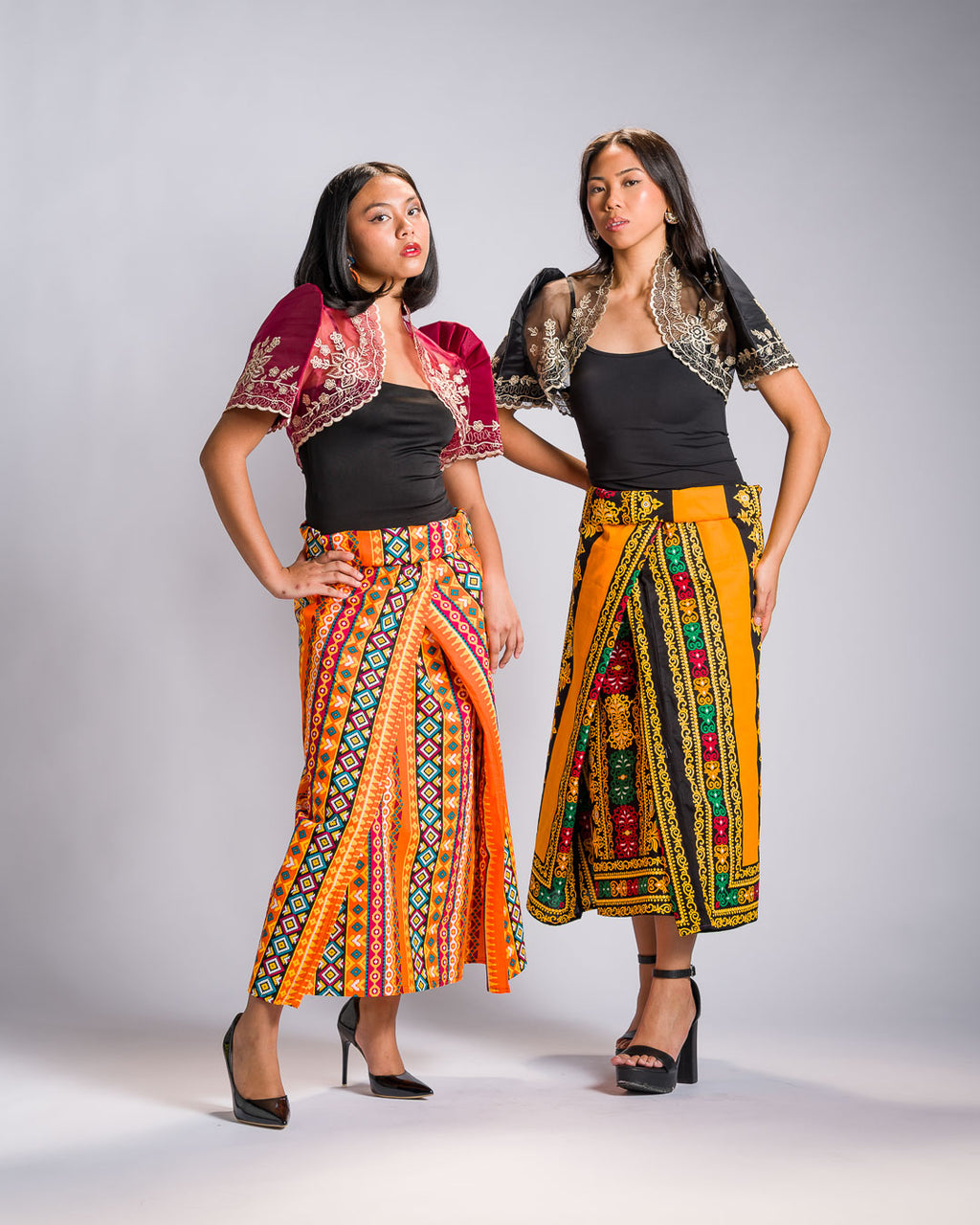 'Ilaya' Malong Mindanao Geometric Print (Tangerine)