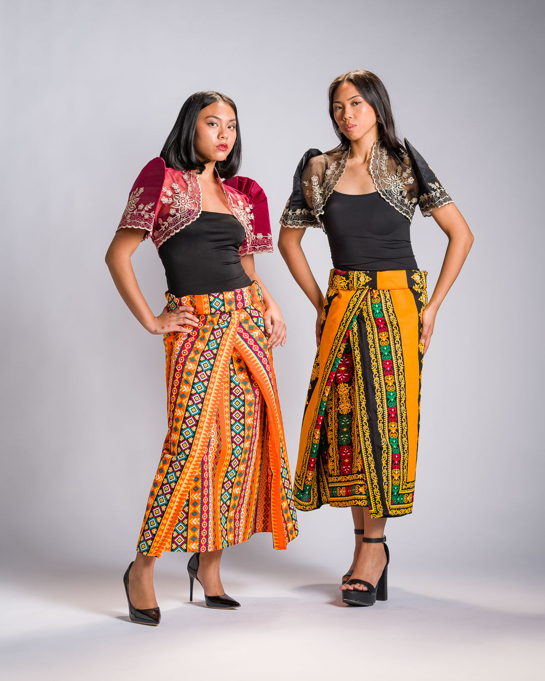 'Ilaya' Malong Mindanao Geometric Print (Tangerine)