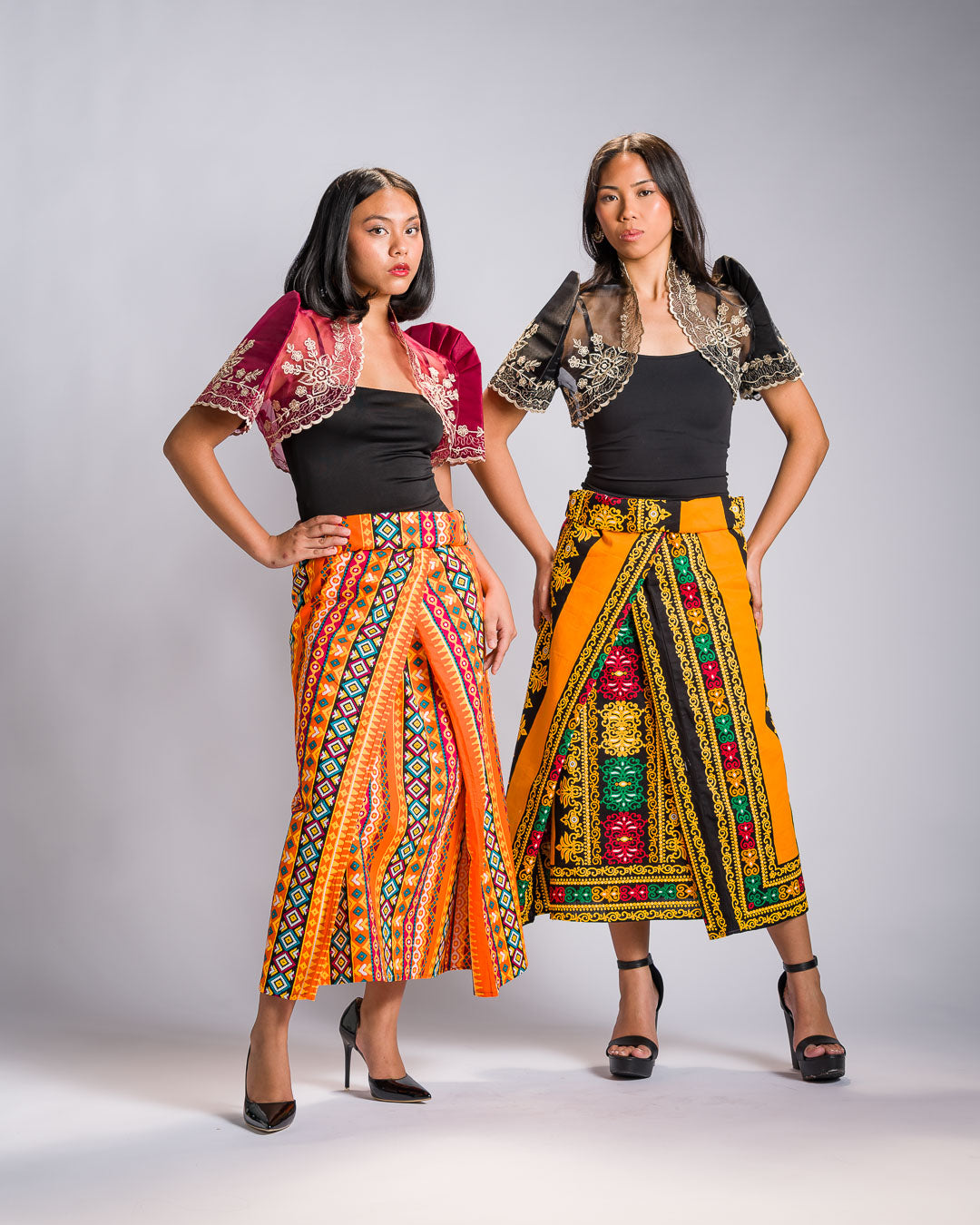 'Ilaya' Malong Mindanao Geometric Print (Tangerine)