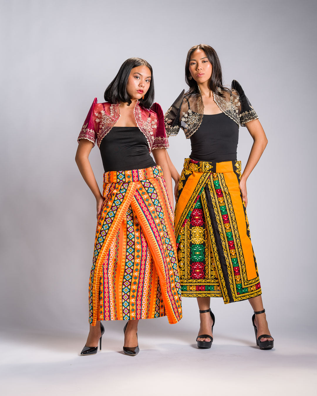 'Ilaya' Malong Mindanao Geometric Print (Tangerine)