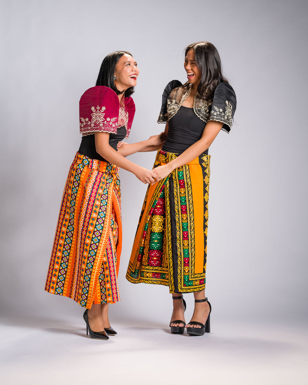 'Ilaya' Malong Mindanao Geometric Print (Tangerine)