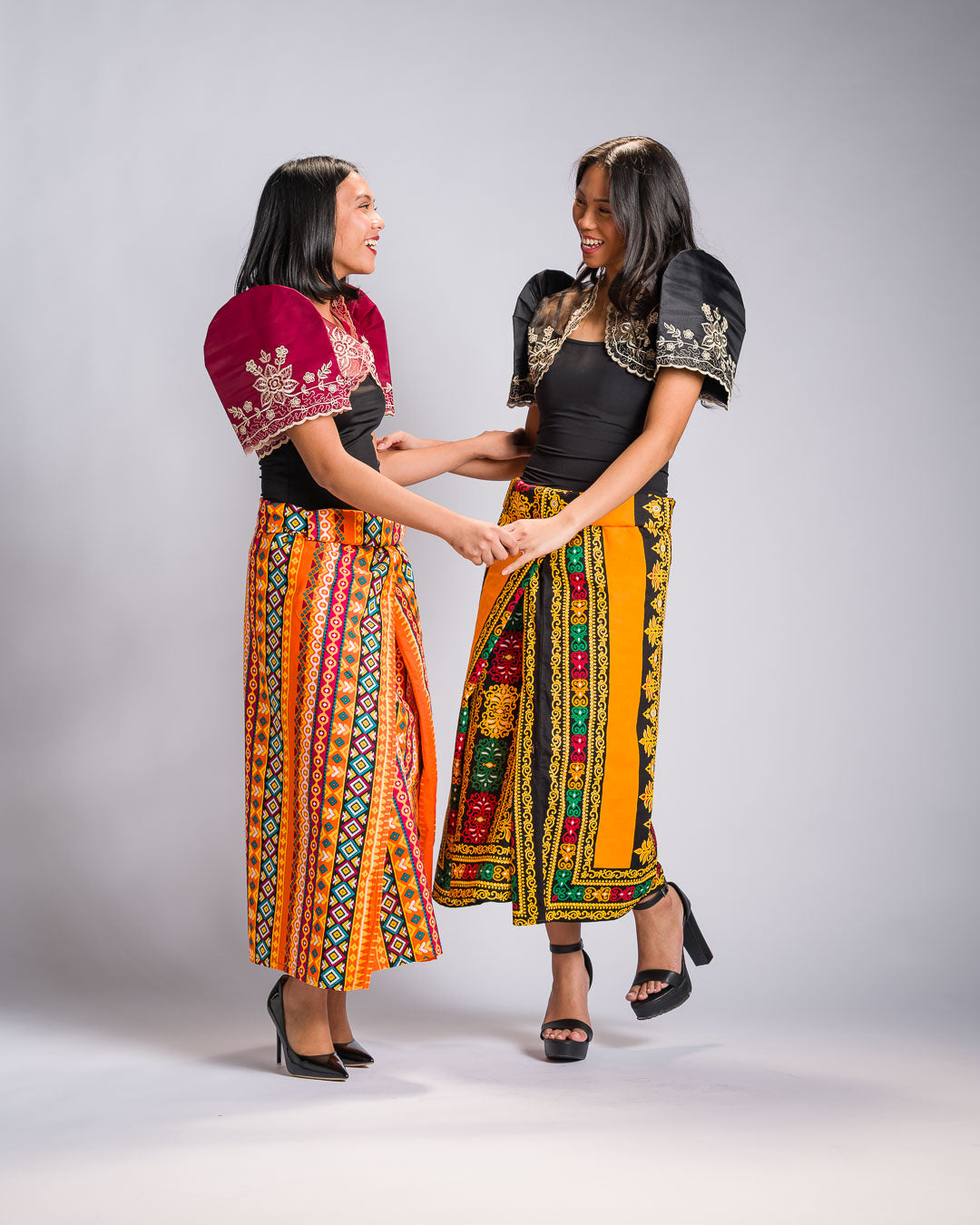 'Ilaya' Malong Mindanao Geometric Print (Tangerine)
