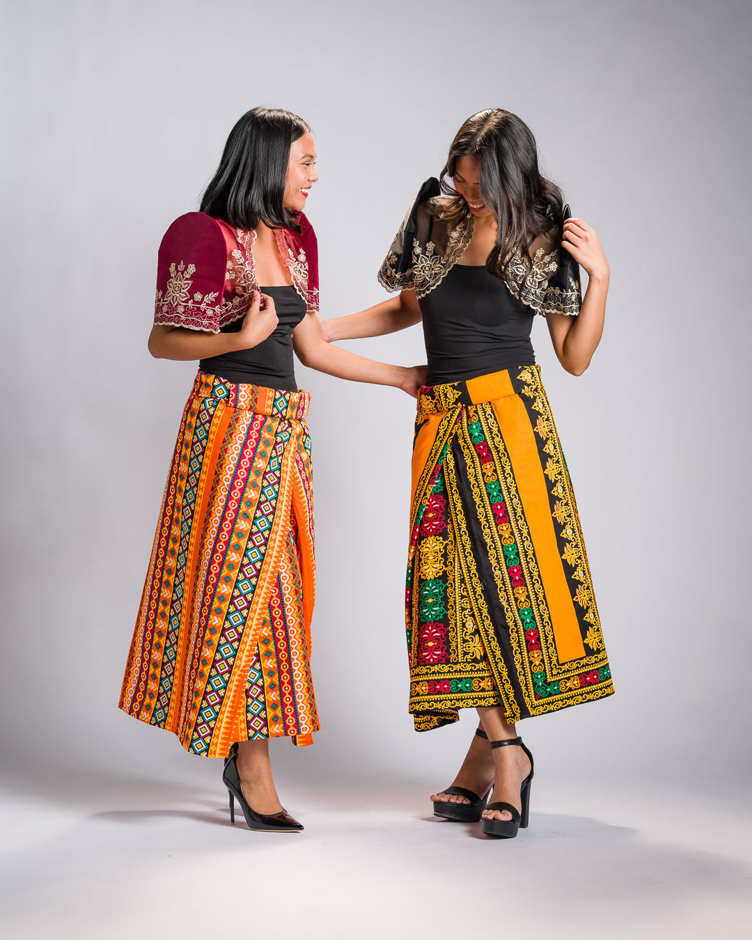 'Ilaya' Malong Mindanao Geometric Print (Tangerine)