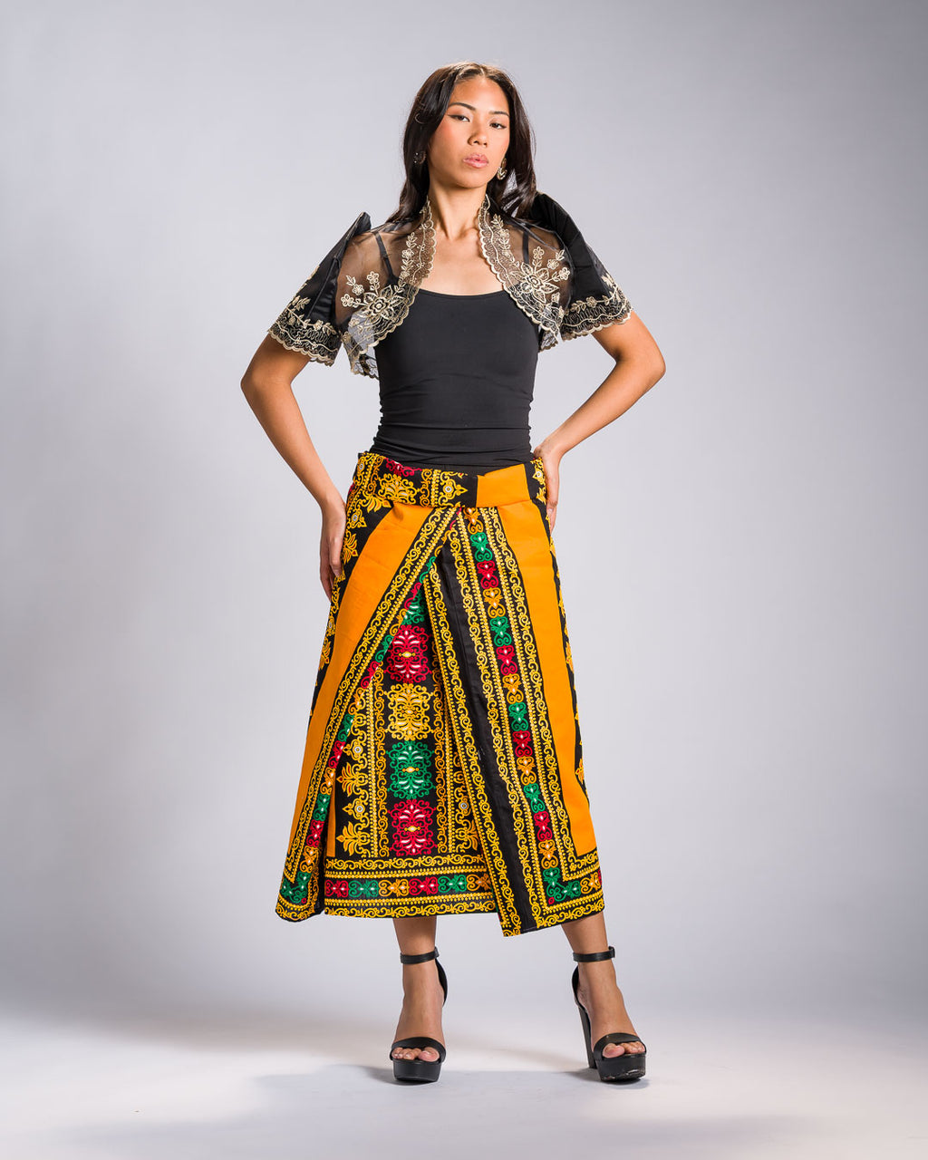 'Luwalhati' Malong Mindanao Geometric Print (Golden)