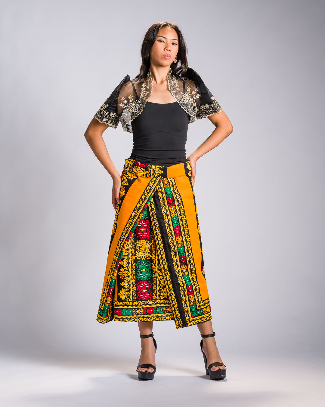 'Luwalhati' Malong Mindanao Geometric Print (Golden)