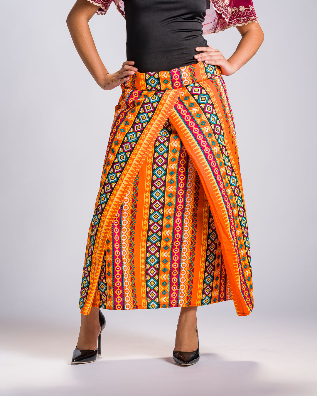'Ilaya' Malong Mindanao Geometric Print (Tangerine)