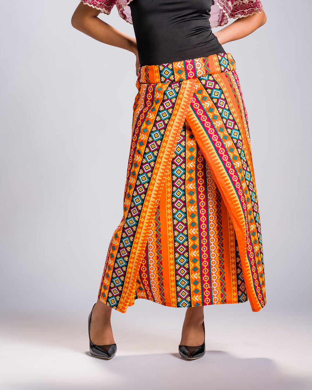 'Ilaya' Malong Mindanao Geometric Print (Tangerine)