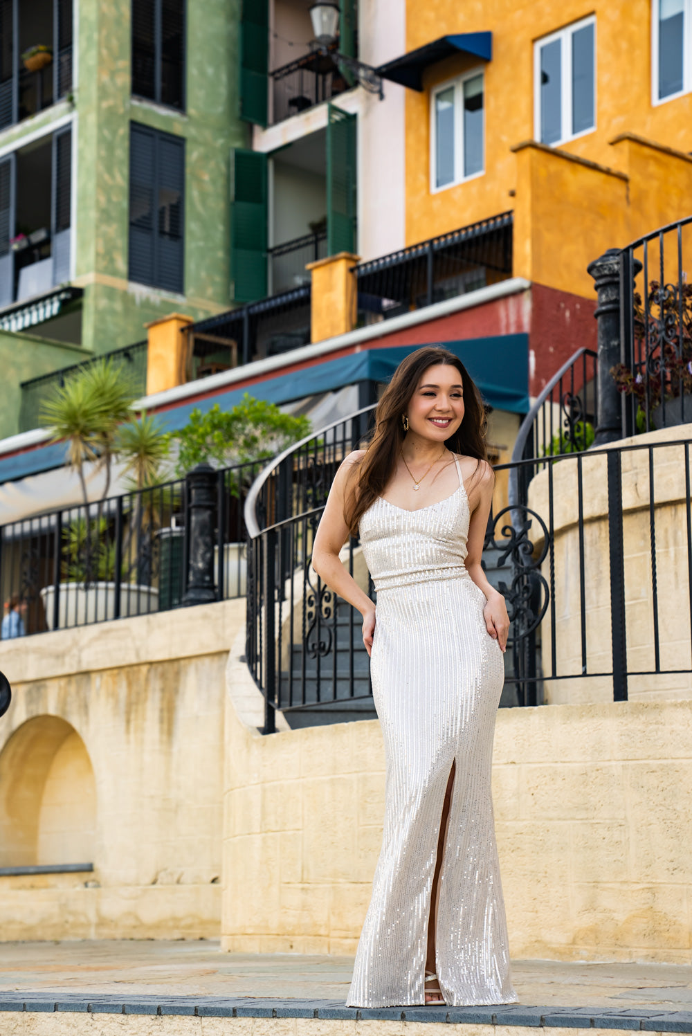 'Kim' Sequin Prom & Formal Dress (Champagne)