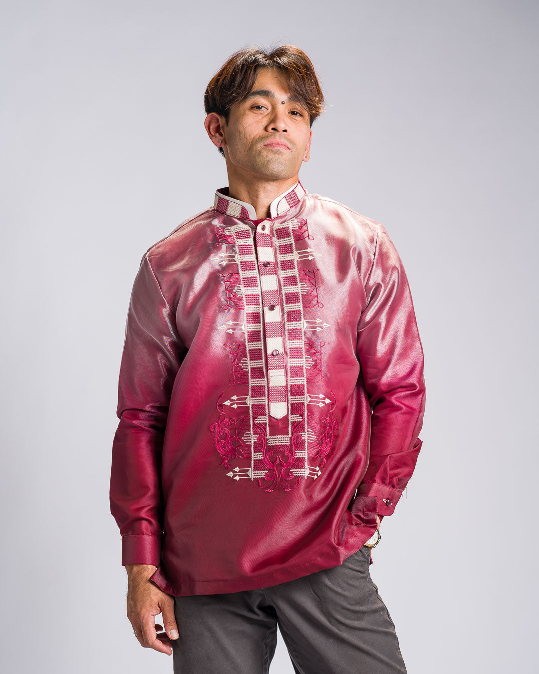 Barong Tagalog 'Jericho', front view – Mestiza Filipina