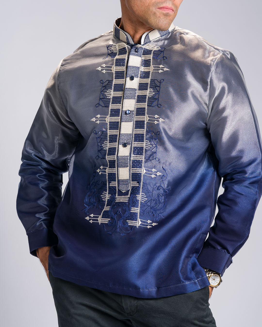 Barong Tagalog 'Jericho', detail view – Mestiza Filipina