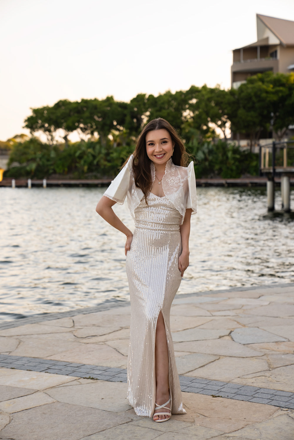 'Kim' Sequin Prom & Formal Dress (Champagne)