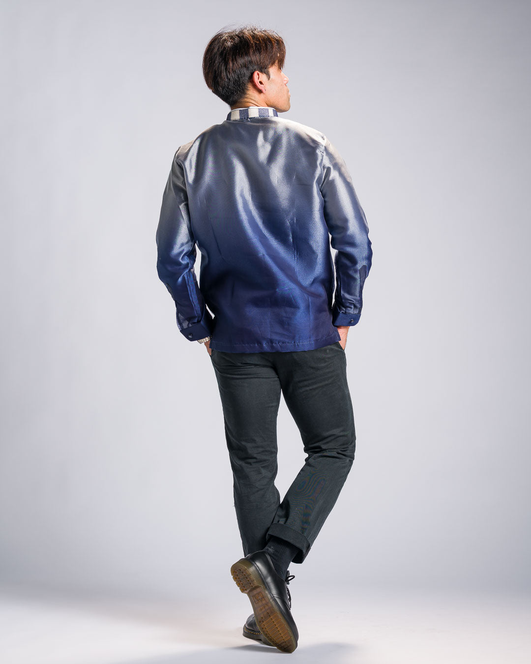 'Jericho' Two-Toned Barong Tagalog – Cobalt Blue, Organza