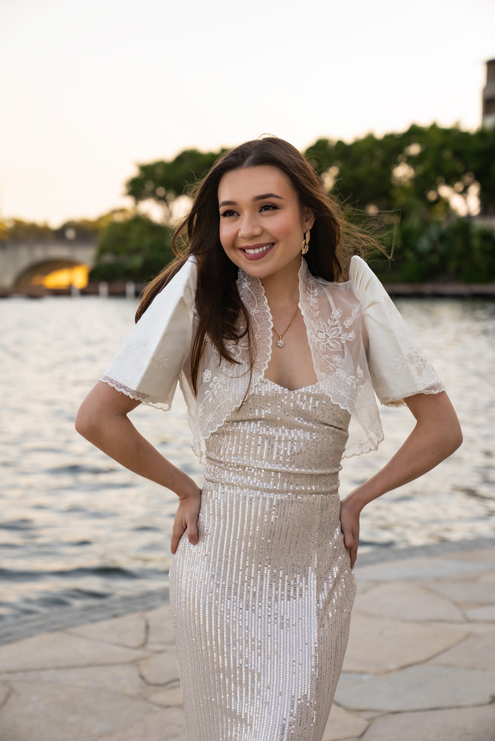 'Kim' Sequin Prom & Formal Dress (Champagne)