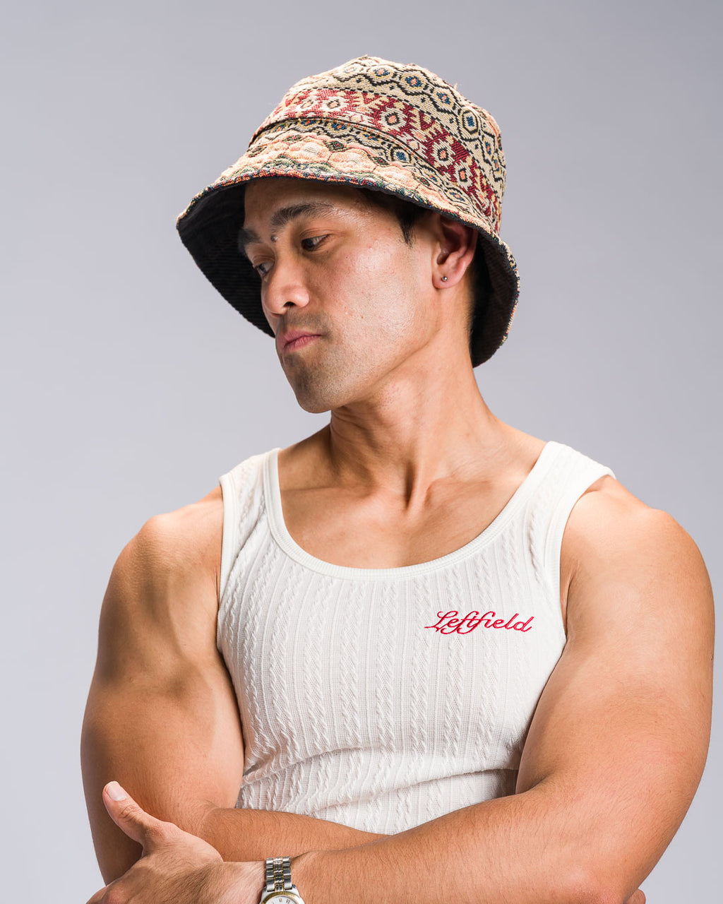 'Buhangin' Reversible Bucket Hat, Corduroy Philippine Textile
