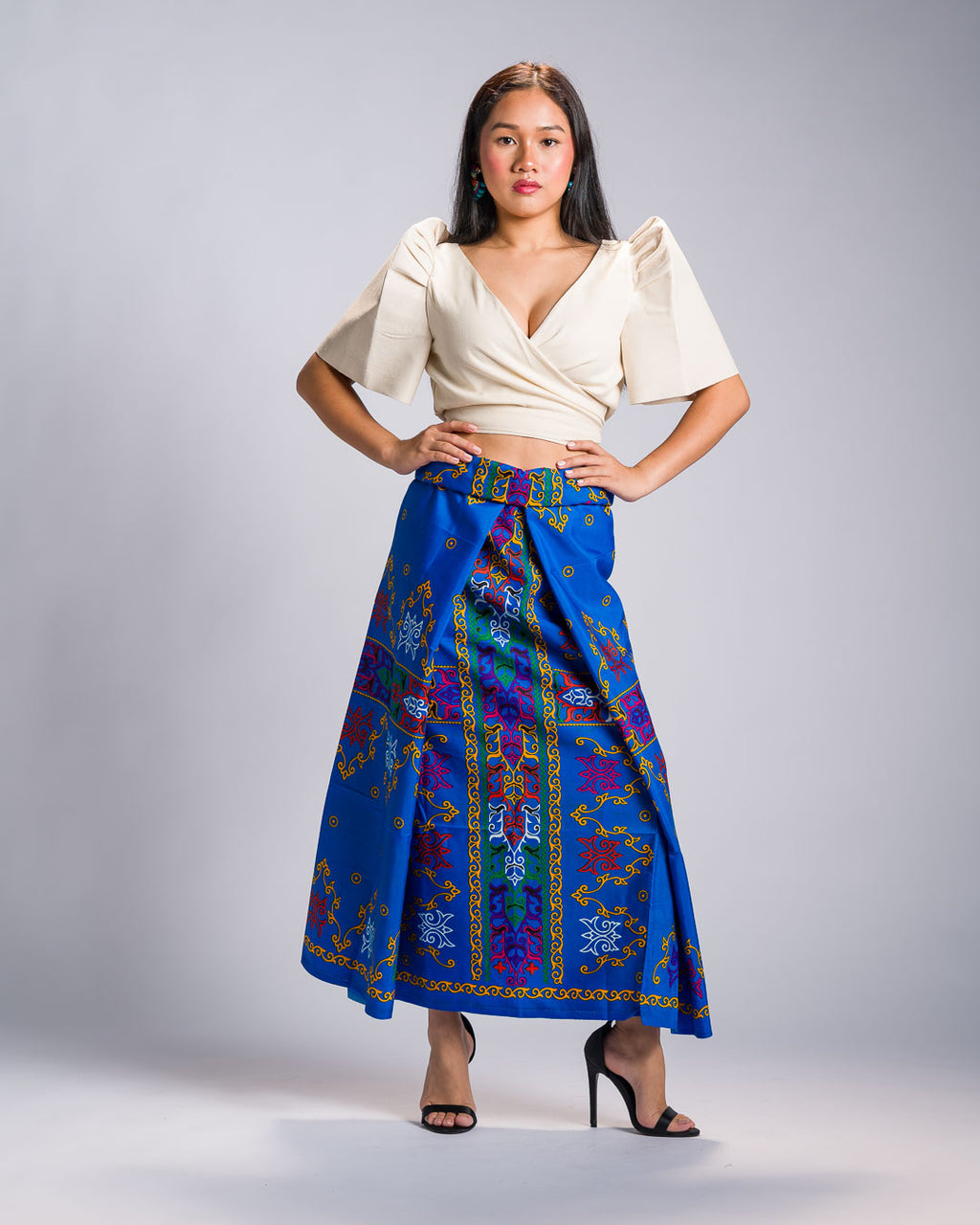 Filipino Malong 'Langkit' in Royal Blue – Mestiza Filipina