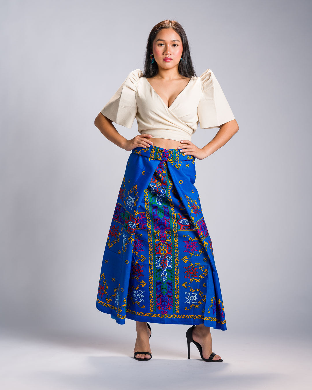 'Langkit' Malong Mindanao Geometric Print (Royal Blue)