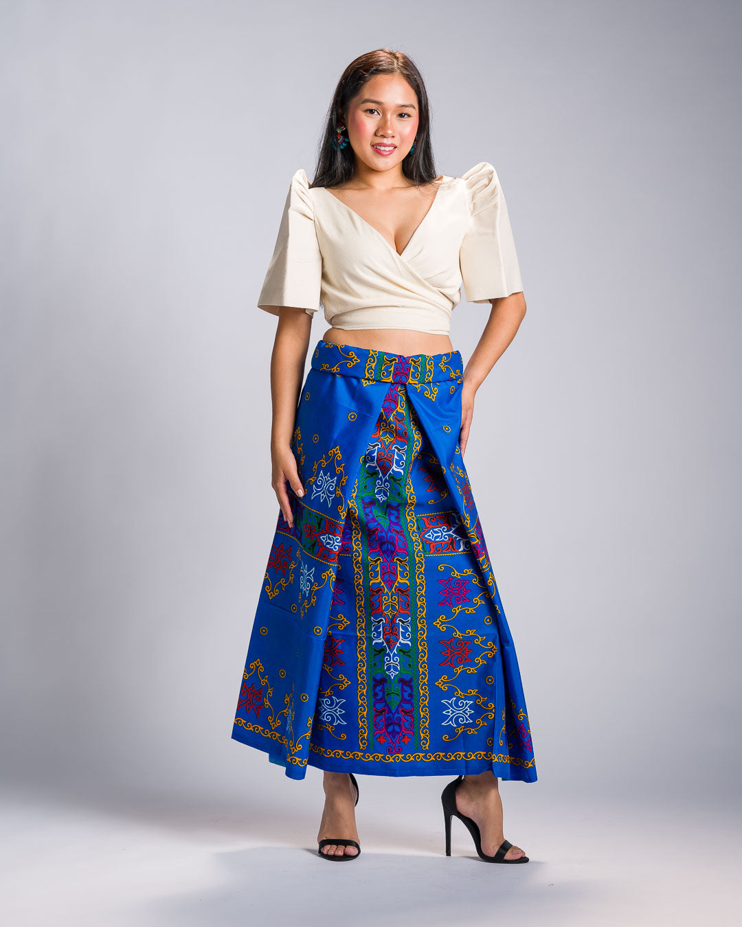 'Langkit' Malong Mindanao Geometric Print (Royal Blue)