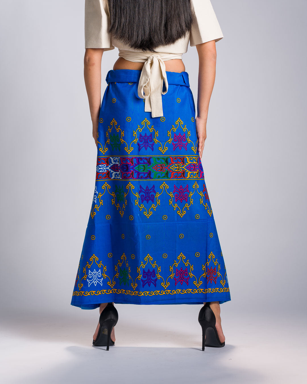 'Langkit' Malong Mindanao Geometric Print (Royal Blue)