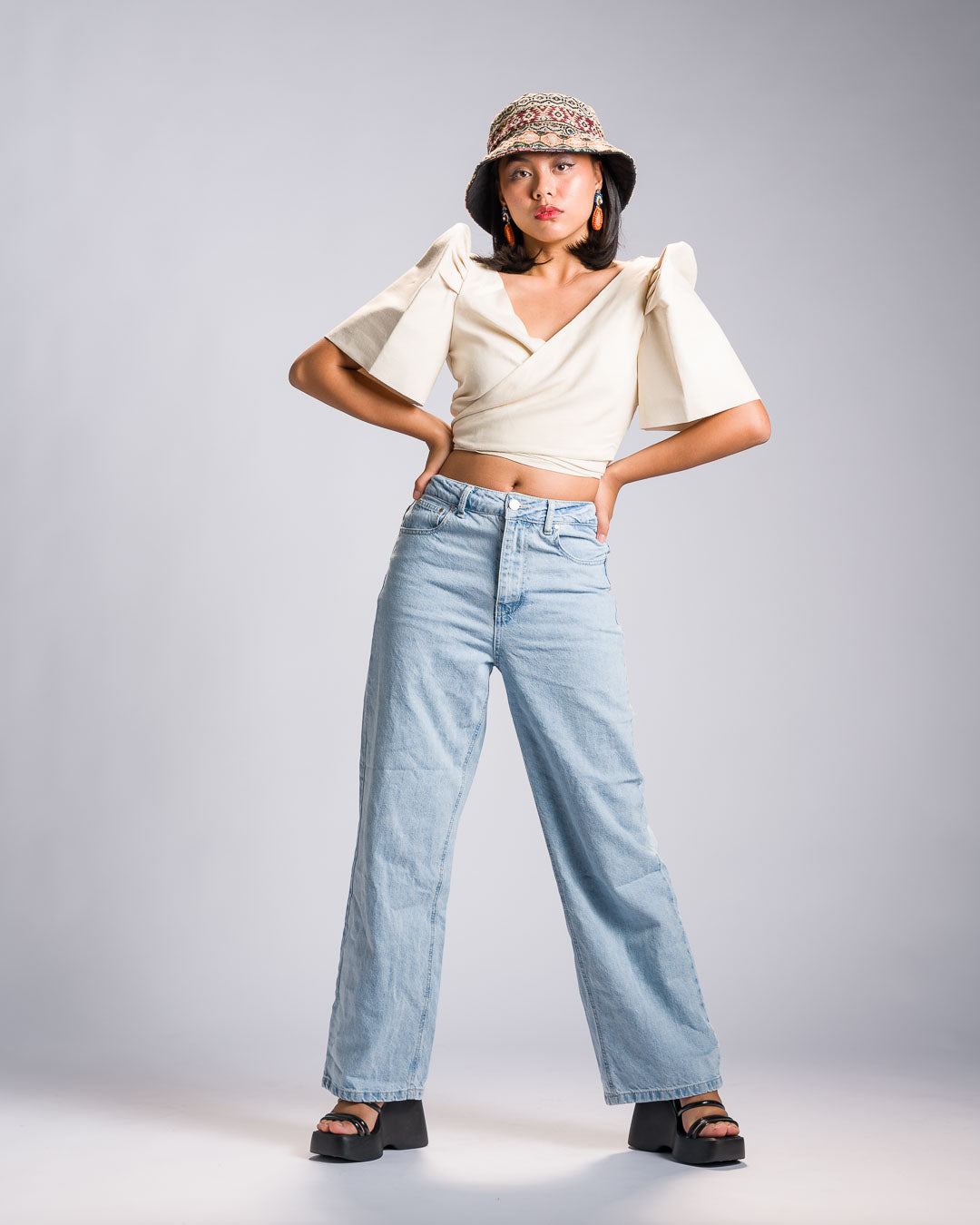 'Buhangin' Reversible Bucket Hat, Corduroy Philippine Textile