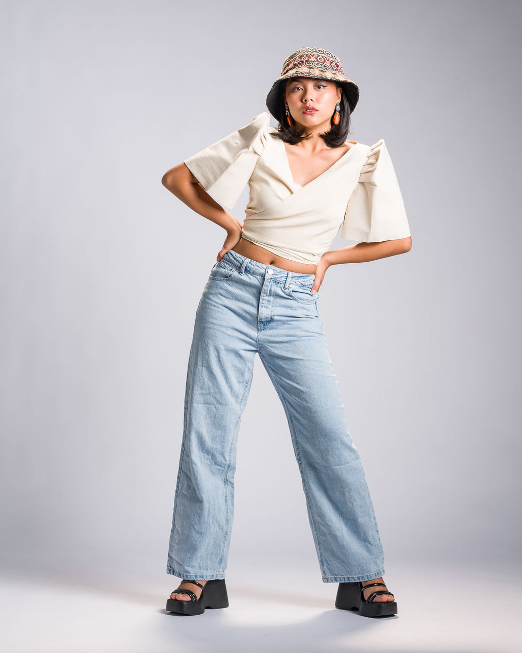 'Buhangin' Reversible Bucket Hat, Corduroy Philippine Textile