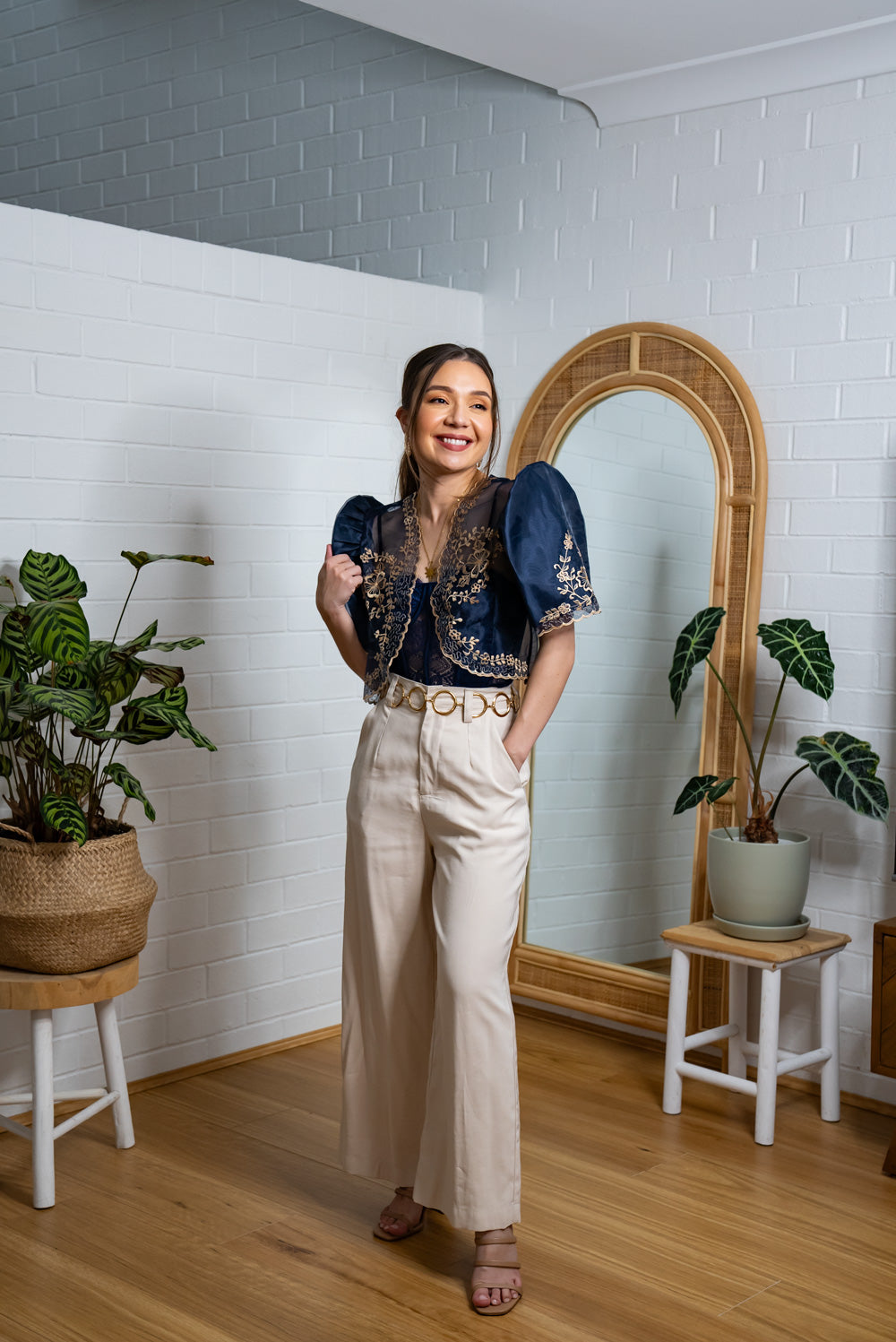 'Maria' Filipiniana Bolero (Navy)