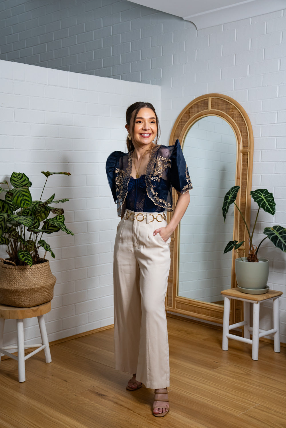 'Maria' Filipiniana Bolero (Navy)