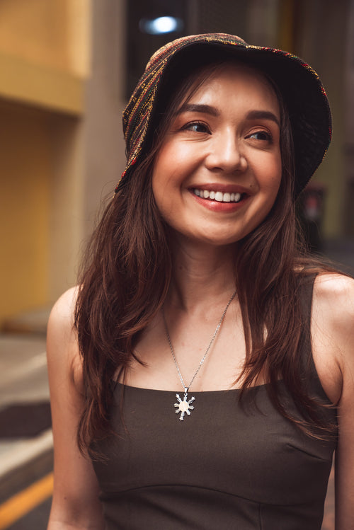 'Bayan Ko' Philippines Sun & Stars Necklace (Silver)
