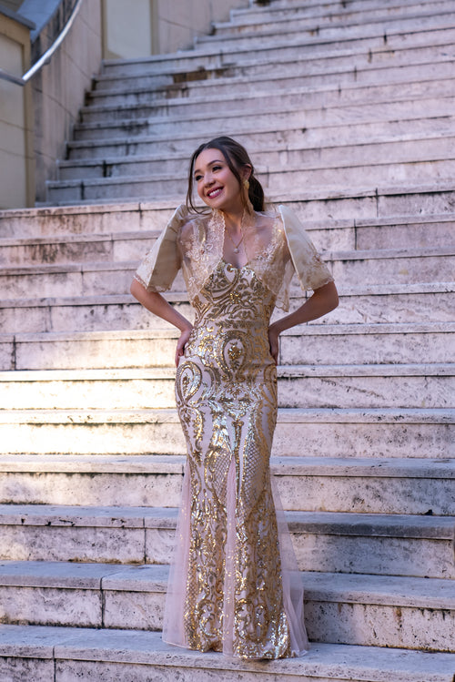 Sequin Filipiniana Gown 'Mayari' | Mestiza Filipina Sequin Filipiniana Gown 'Mayari' | Mestiza Filipina