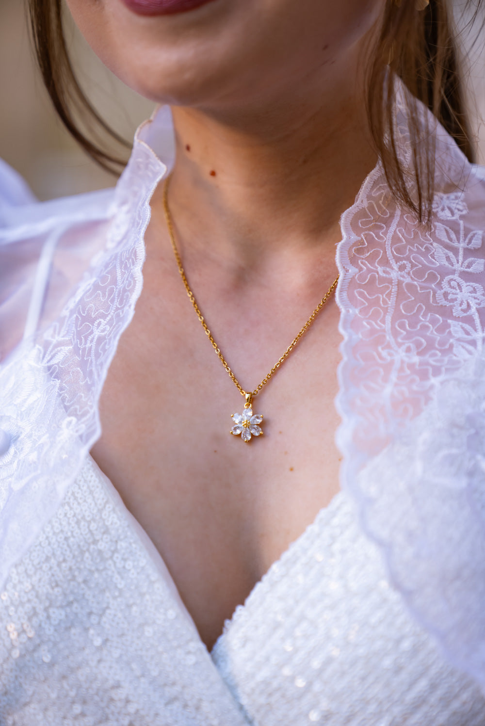 Sampaguita Floral Pendant and Necklace