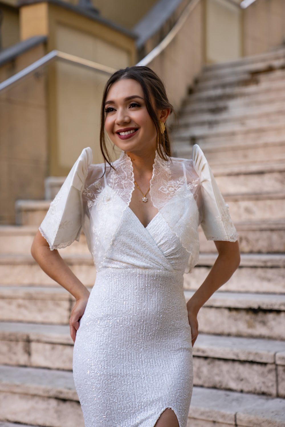 Selene Mestiza Dress (Ivory)