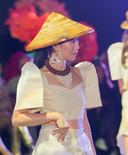 Filipiniana 'Sia' in Oat, close-up – Mestiza Filipina