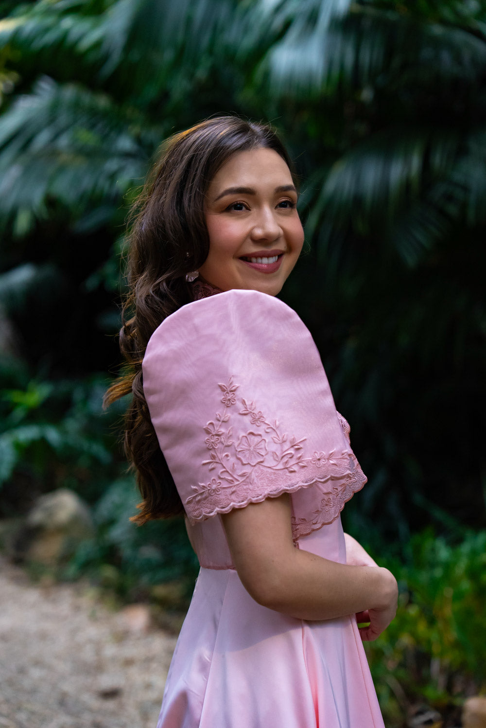 'Ella' Satin Midi Dress with Tulle Petticoat (Peony Pink)