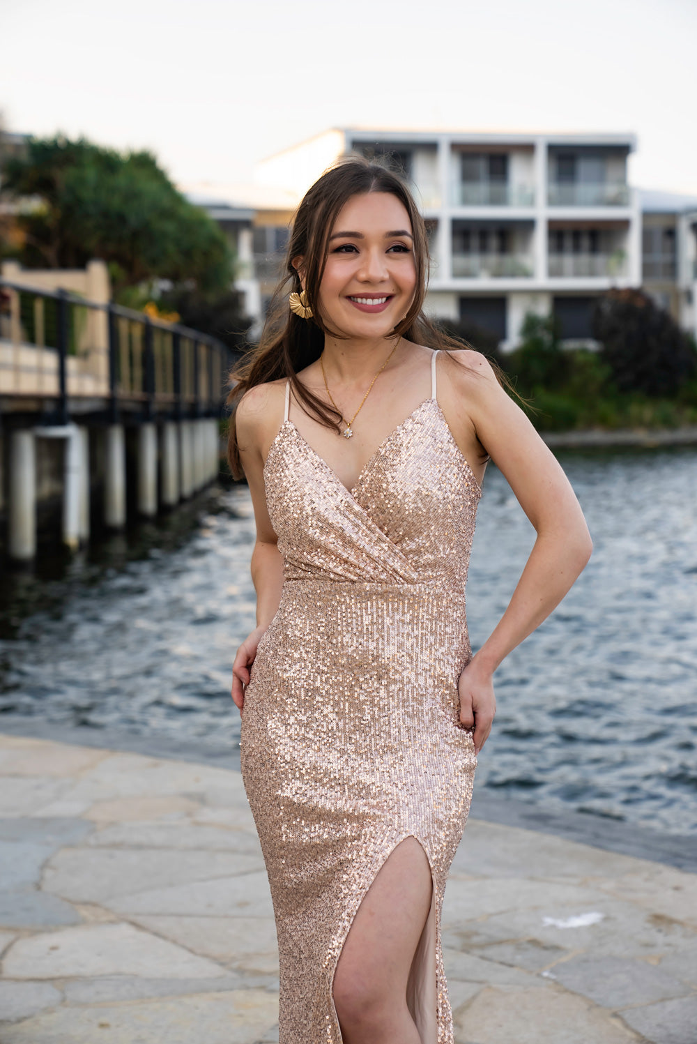 Selene Mestiza Dress (Rose Gold)