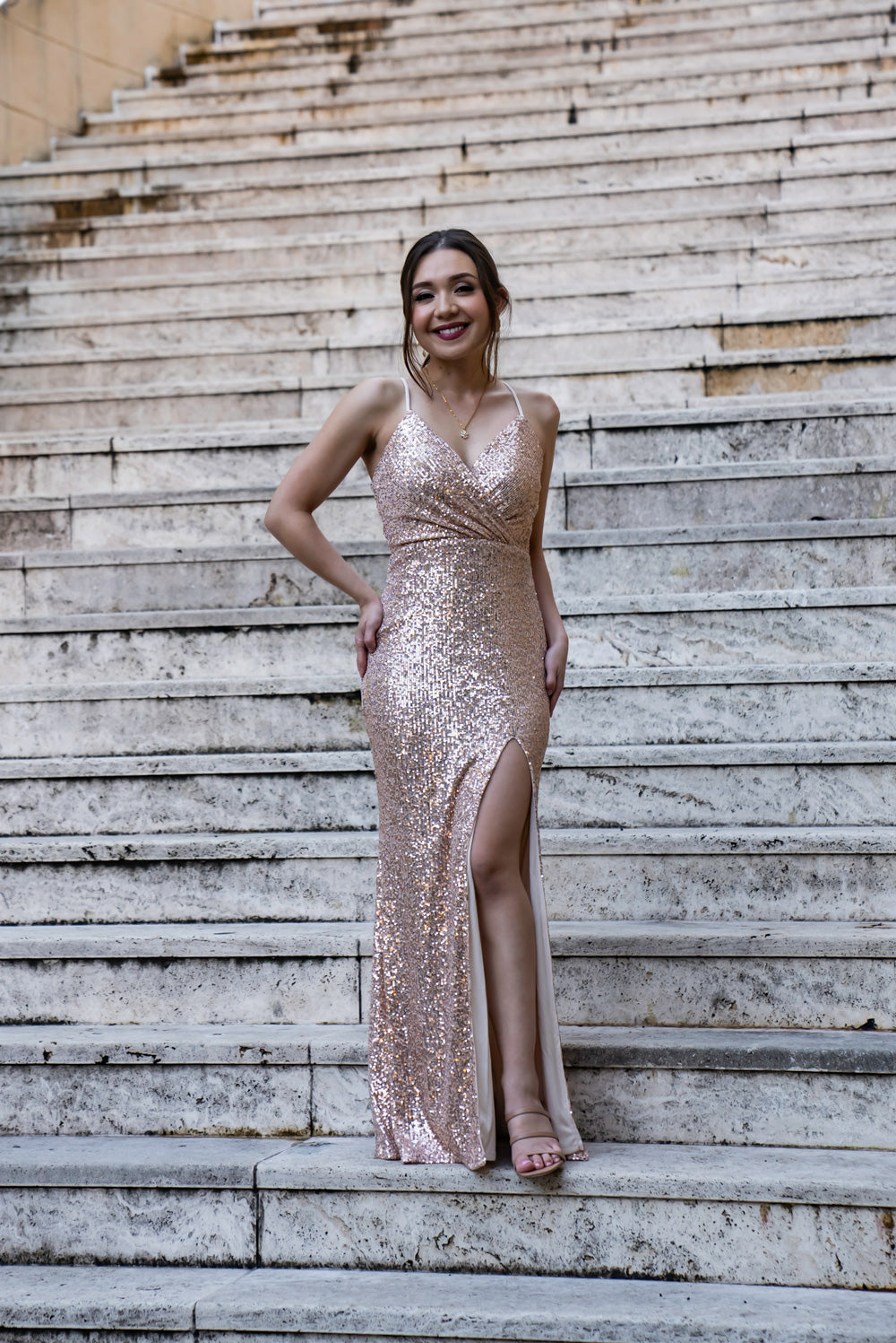 'Selene' Sequin Sparkling Gown (Rose Gold) | Mestiza Filipina XL 'Selene' Sequin Sparkling Gown (Rose Gold) | Mestiza Filipina XL