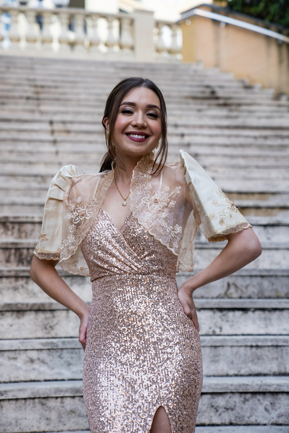 Selene Mestiza Dress (Rose Gold)