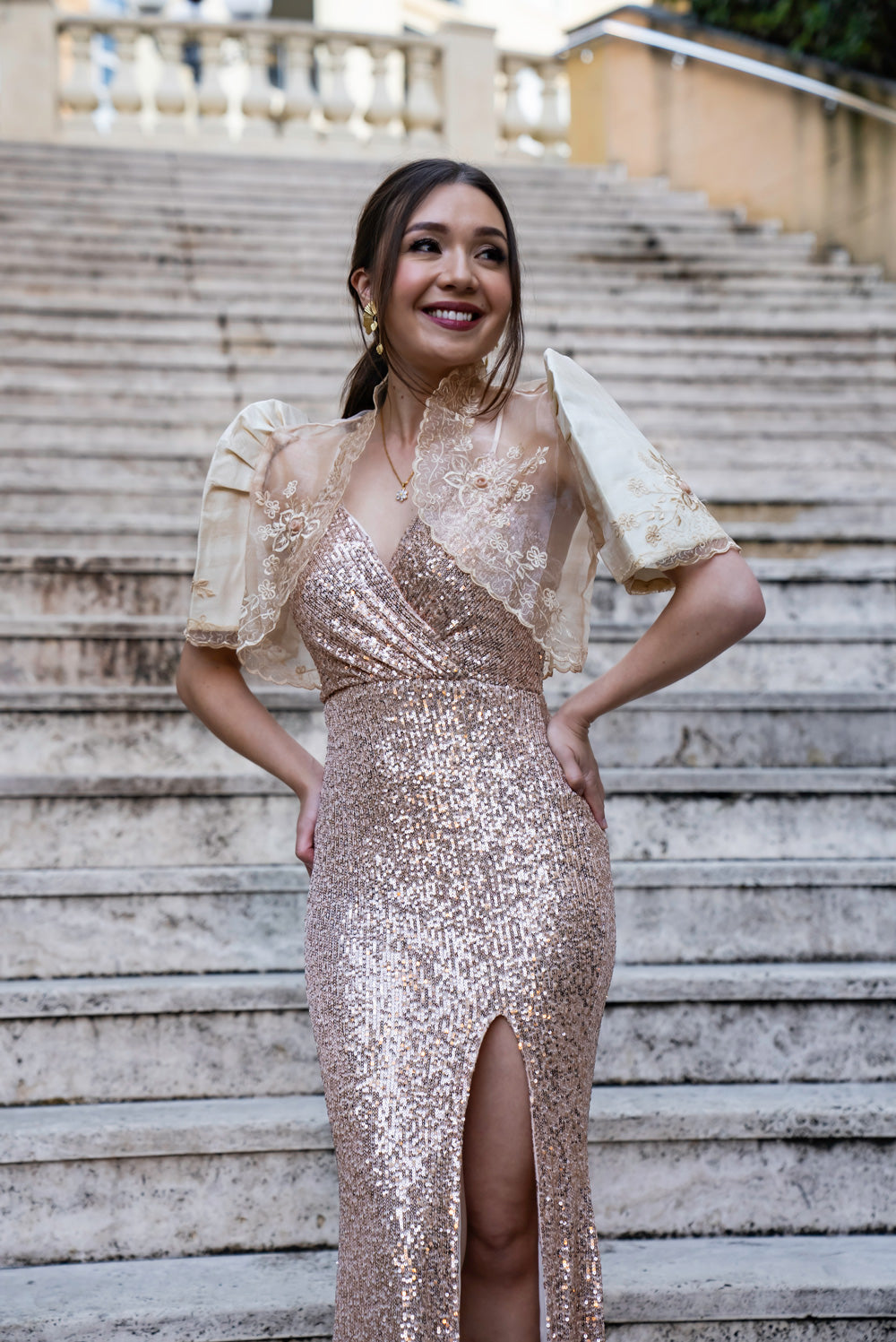 Selene Mestiza Dress (Rose Gold)