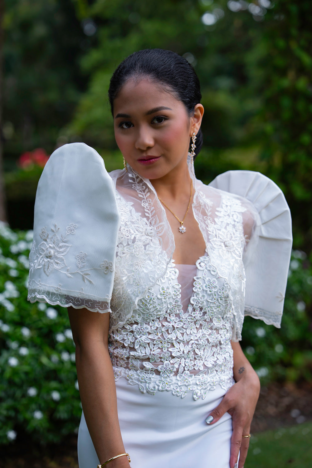 Florence Mestiza Dress (Ivory)