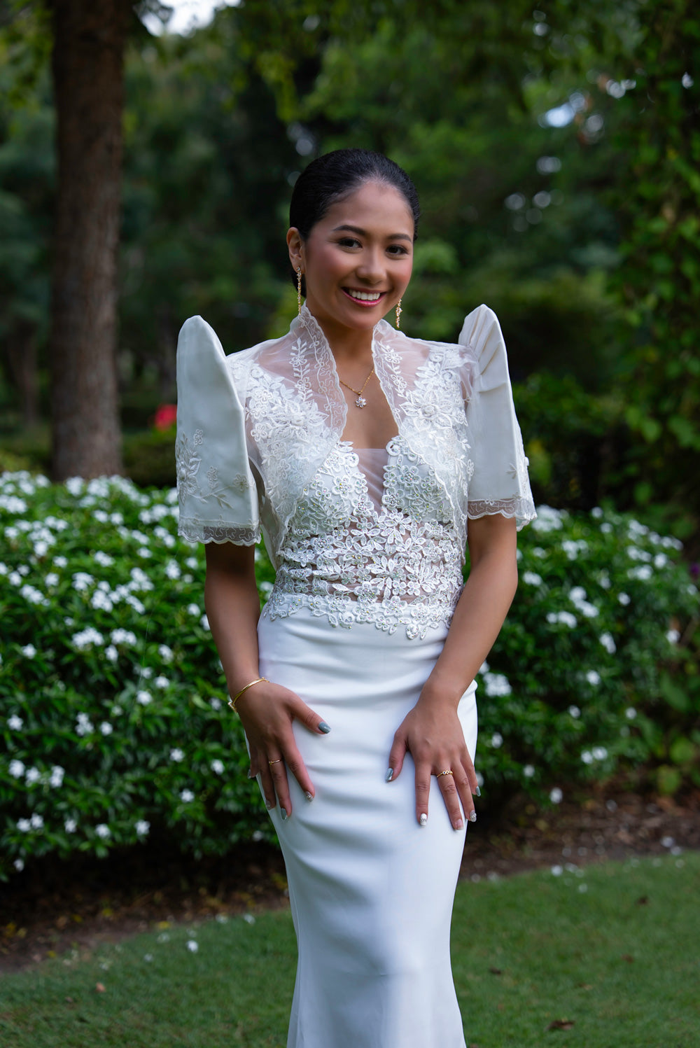 Florence Mestiza Dress (Ivory)