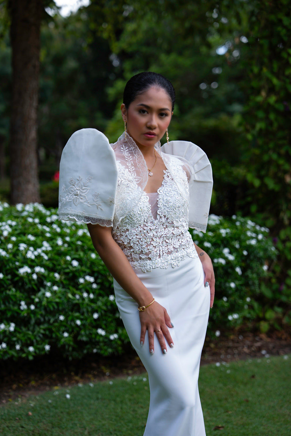 Florence Mestiza Dress (Ivory)