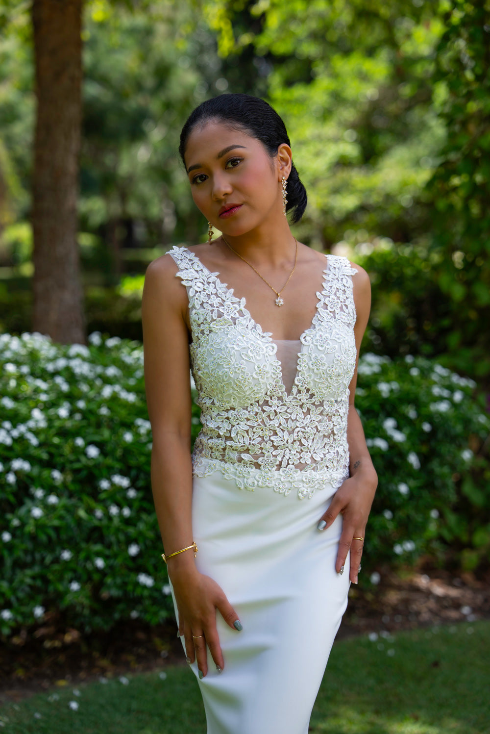 Florence Mestiza Dress (Ivory)