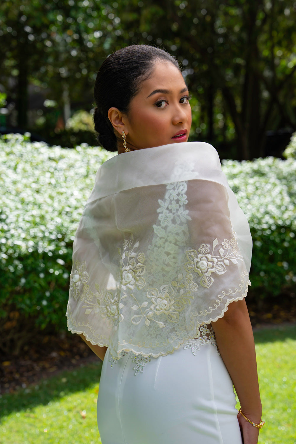 Florence Mestiza Dress (Ivory)