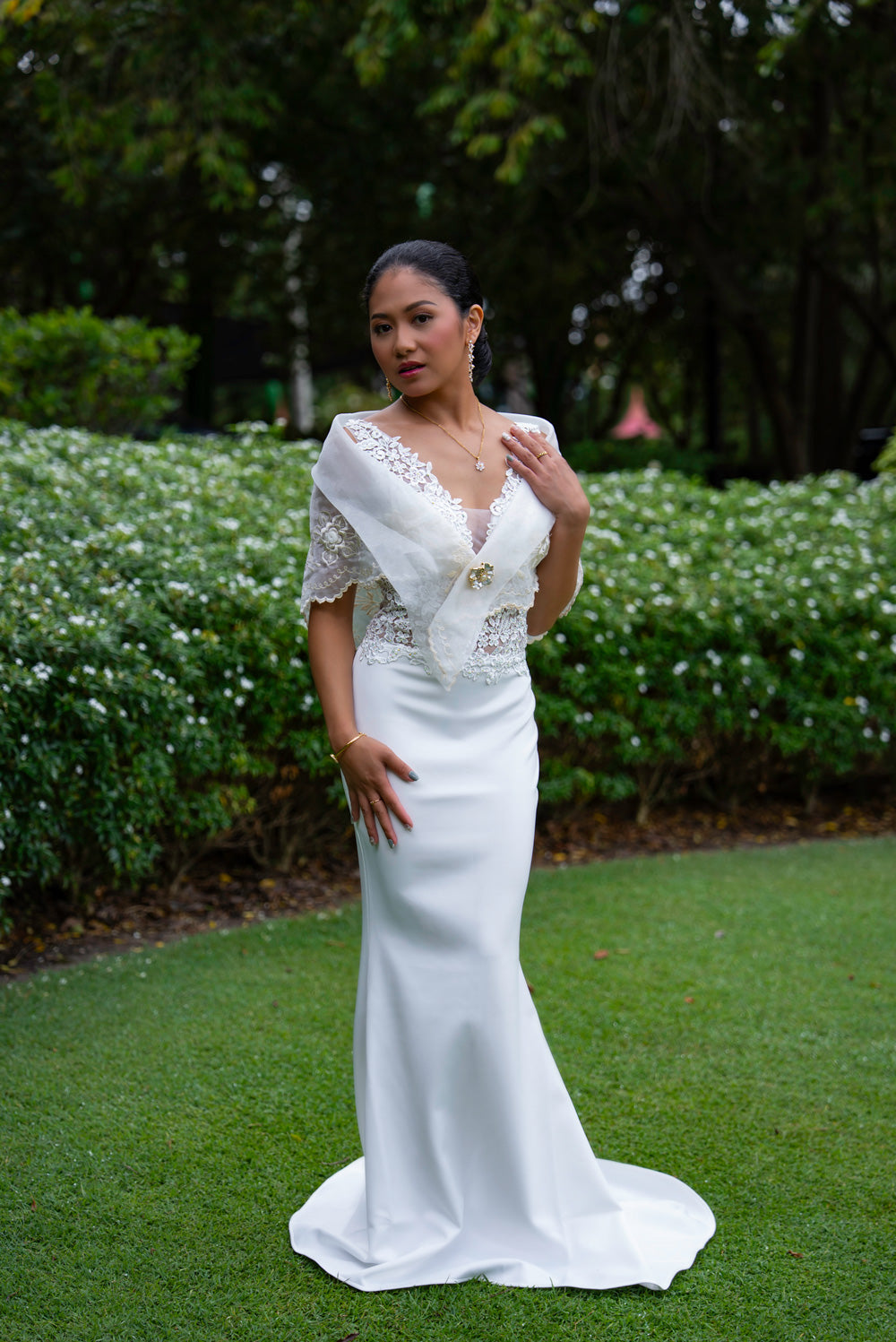 Florence Mestiza Dress (Ivory)
