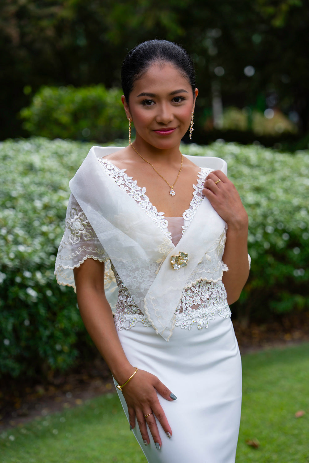Florence Mestiza Dress (Ivory)